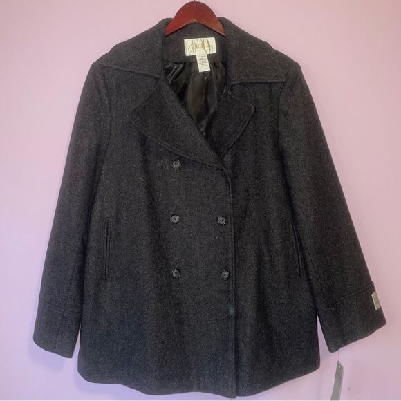 ANDREA FENZI Jackets & Blazers - NEW Andrea XL 100% Wool Charcoal Black Peacoat